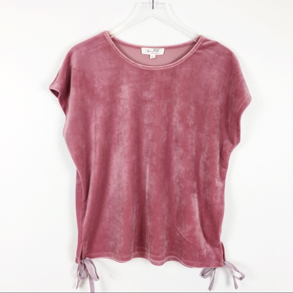 Two by Vince Camuto Tops - Two by Vince Camuto Side Tie Velour Top